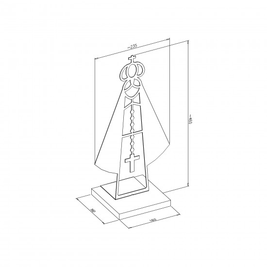 Nossa Senhora Aparecida 40 cm Mesa