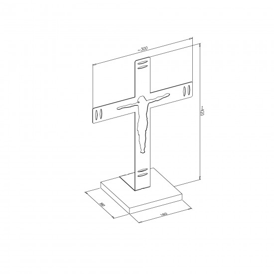 Crucifixo 40cm Mesa