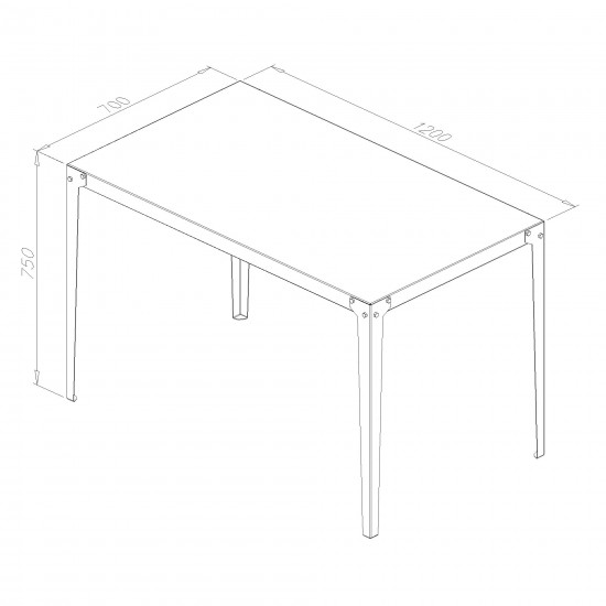 Mesa de Jantar Rio 120L | 75A | 70P